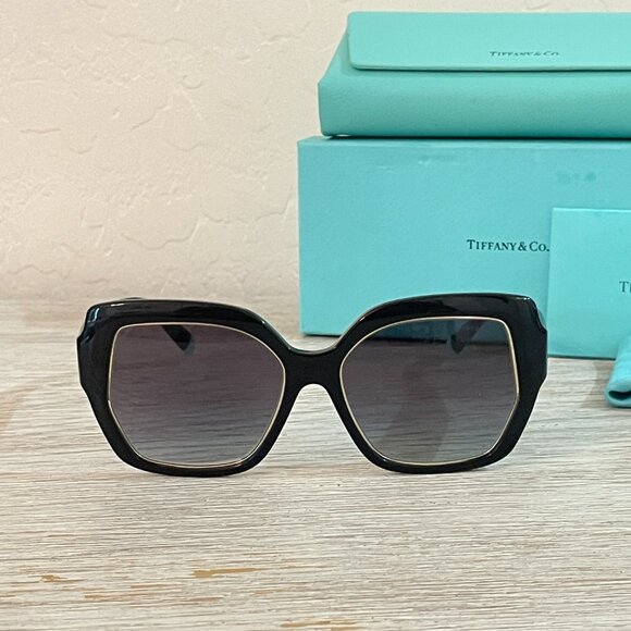 Tiffany & Co. Sunglasses Black Gold TF4183 Excellent Condition - Picture 2 of 9